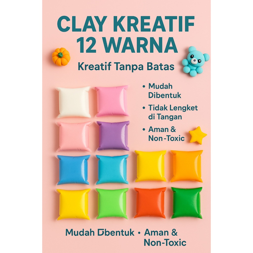 Clay Polymer Mainan Anak  Edukasi Slime Clay Dough Colour Play