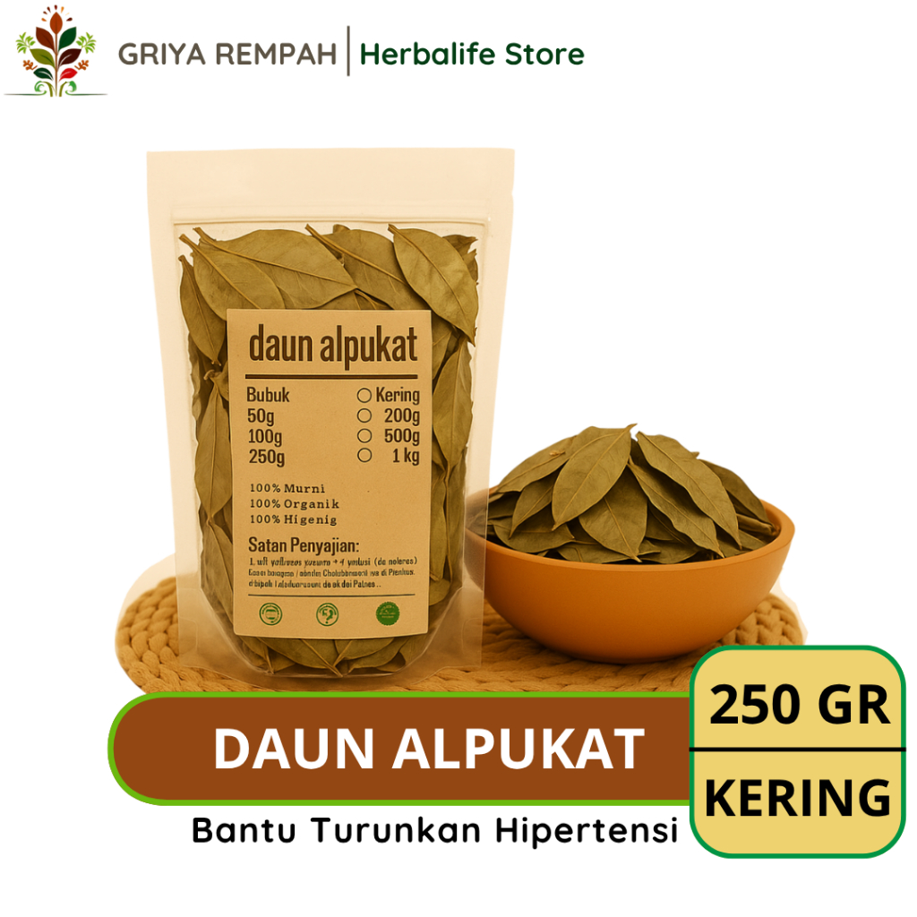 

DAUN ALPUKAT KERING 250 GRAM Alami 100% - Alpokat Ramuan Rempah Herbal Premium Kaya Manfaat Jamu Tradisional Avocado Simplisia Persea americana