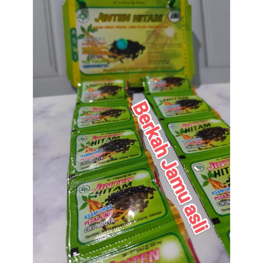 JINTEN HITAM KAPSUL MENGATASI ASAM URAT PEGAL LINU KOLESTEROL CIKUNGUNYA ORIGINAL 100℅