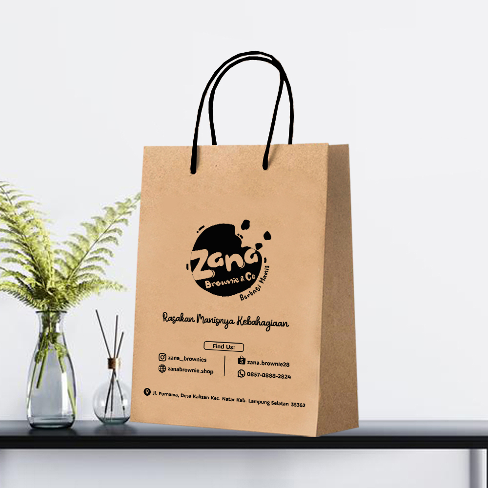 

Paperbag Coklat Sablon ukuran 25cm x 10cm x 35cm / Paperbag Baju / Shopping Bag / Paperbag Coklat Sablon