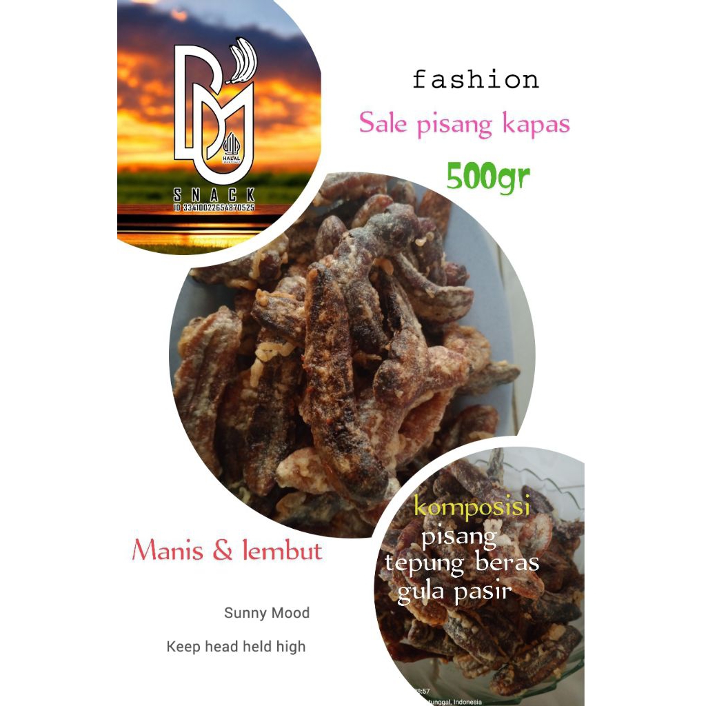 

Sale pisang jari pisang kapas manis legit kemasan 500gr