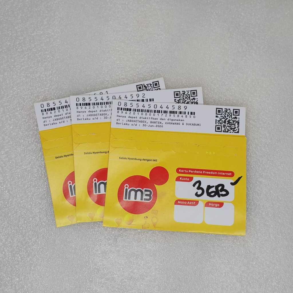 KARTU PERDANA INDOSAT Oredoo 0K, 3GB, 1GB IM3 MENTARI KUOTA DATA INTERNET