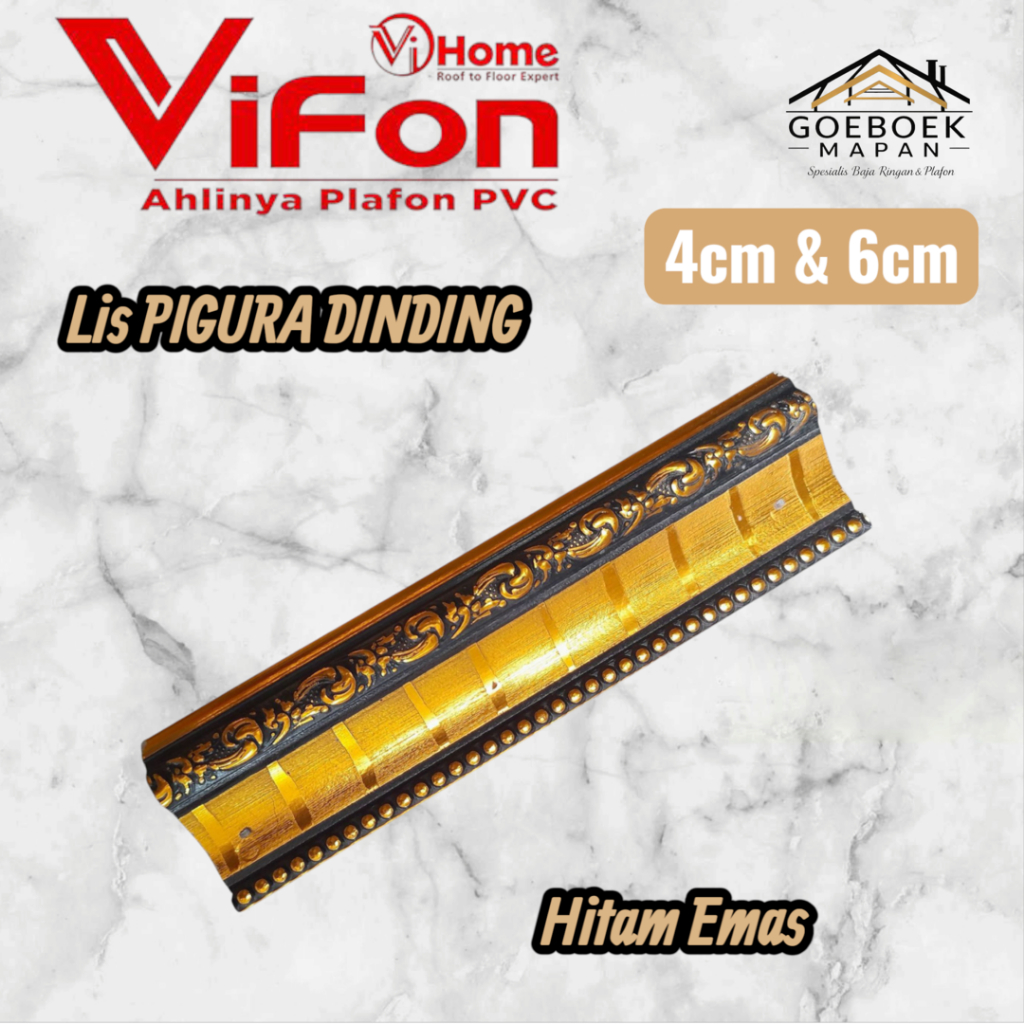 Lis Plafon PVC Pigura Dinding Vifon Ahlinya Plafon PVC 6cm Panjang 4m