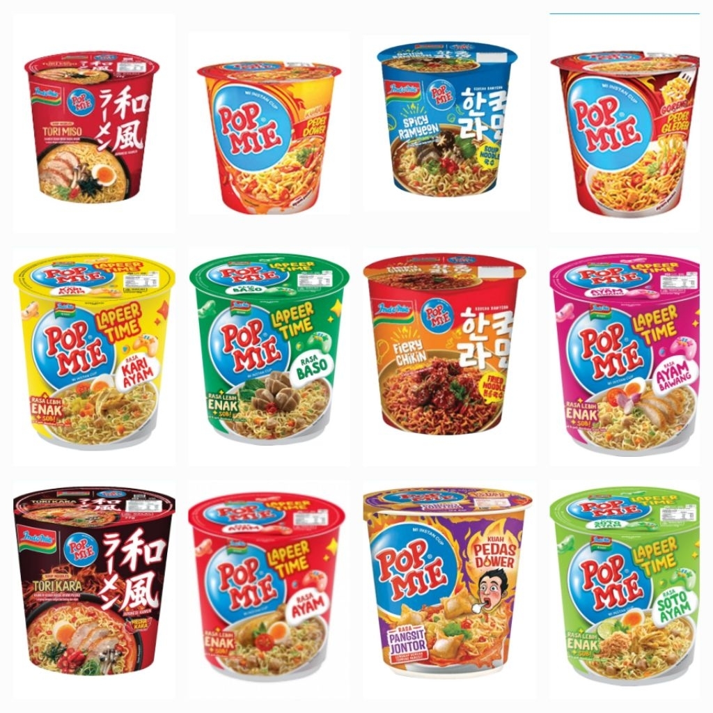 

pop mie indomie instan cup all varian rasa