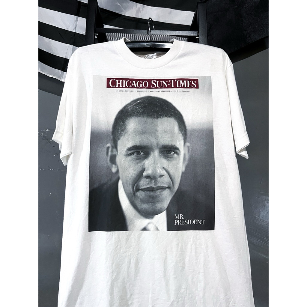 Kaos T Shirt ART Barack Obama Mr.President - Chicago Sun-times 2008 Second
