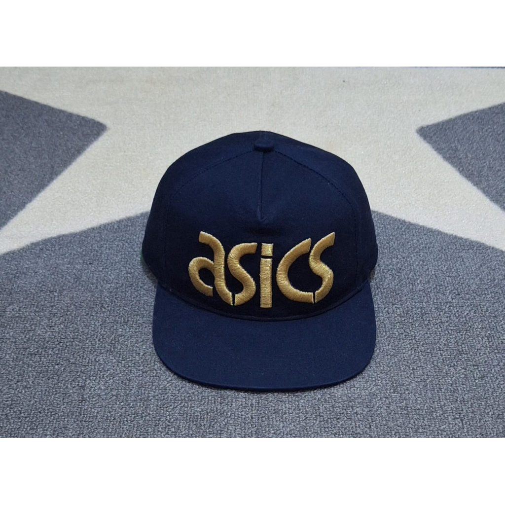 topi asics gold logo bordir original bekas preloved