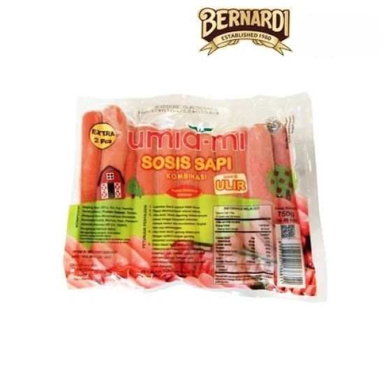 

Umiami Sosis sapi ulir 750gr Produk Frozen Halal By Bernardi Group