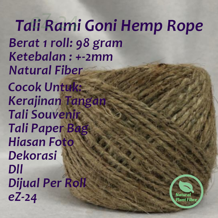 

Tali Goni Tali Rami Hemp Rope 2mm