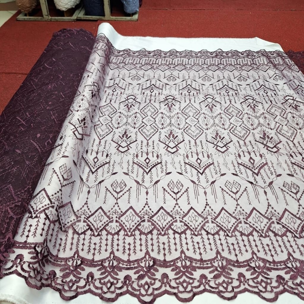 SALE+COD BAHAN KAIN TULLE SAPTO/KAIN TULLE SAPTO//KEBAYA WANITA MEWAH MOTIF TERBARU