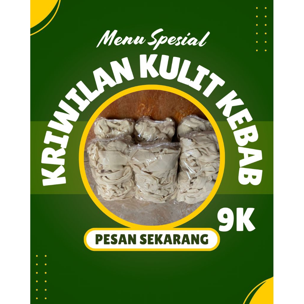 

camilan kriwil-kriwil kulit kebab 1 kelo