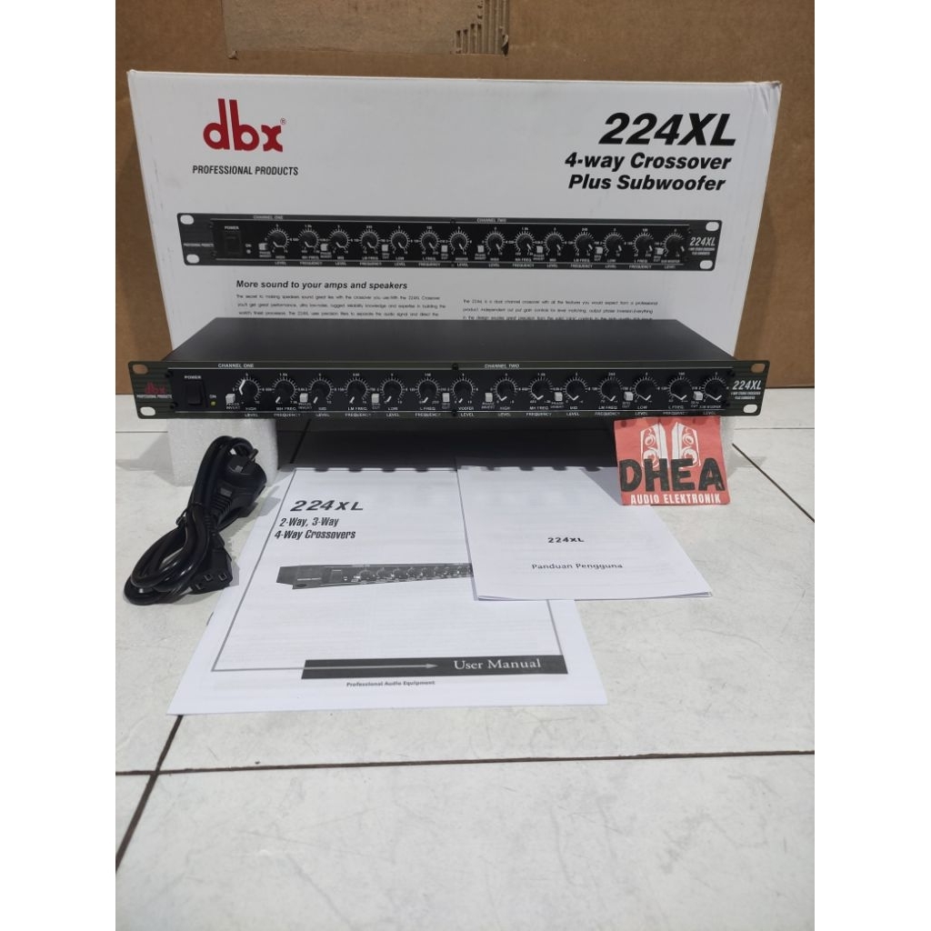 Crossover DBX 224XL Cross Aktif DBX 224 XL komponen micro 4 Way Double Subwoofer Warna Hitam Grade A