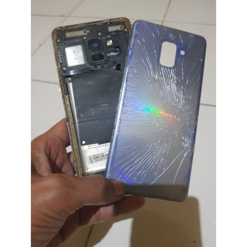 unit_samsung a8 plus sm a730f mesin hidup normal,,lcd rusak
