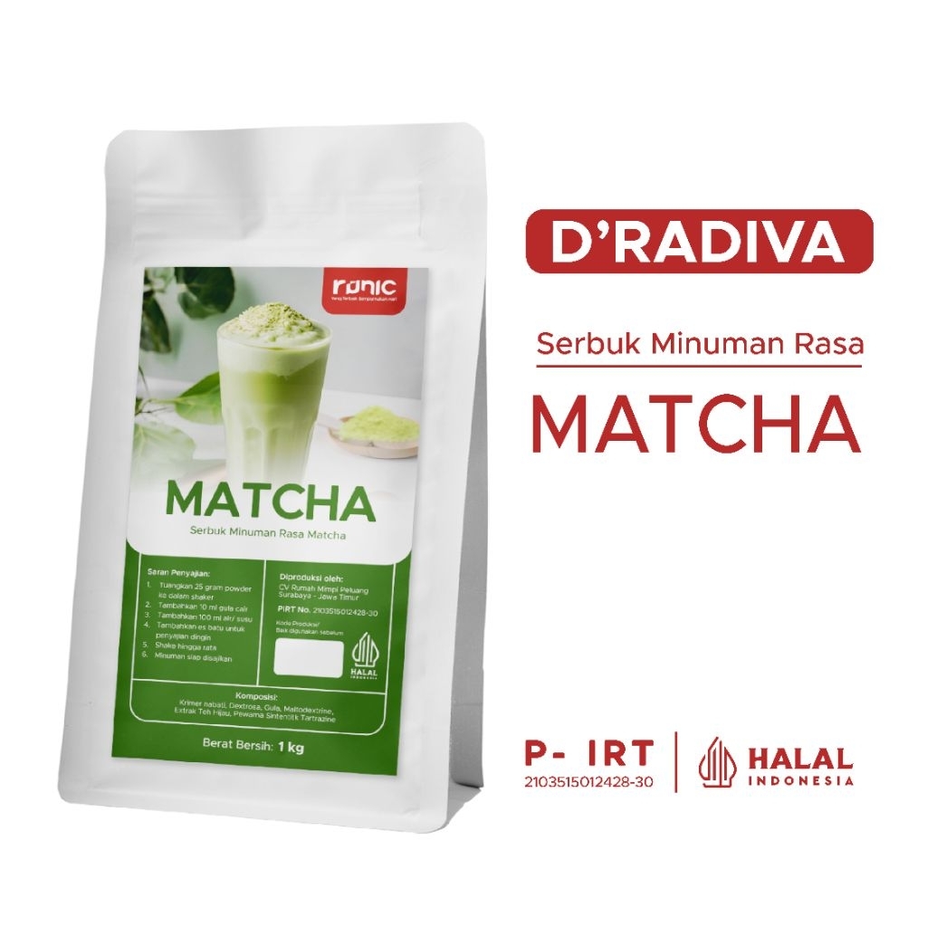 

Bubuk Minuman Premium Matcha RUNIC 1kg