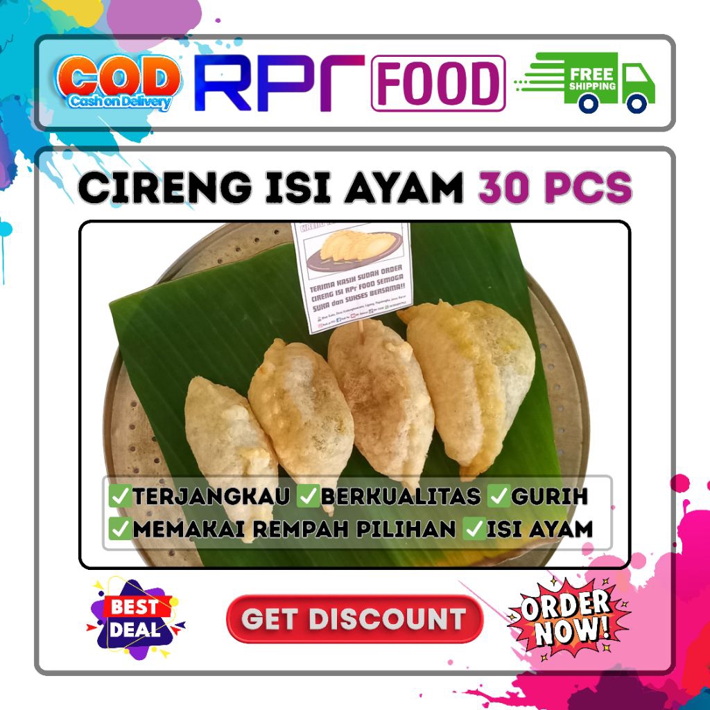 

Cireng isi ayam suir 30 pcs