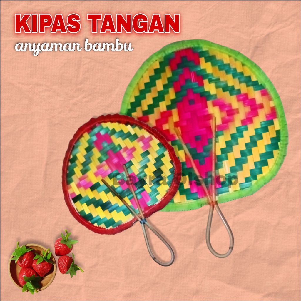 KIPAS TANGAN BAMBU BULAT / Kipas Bambu / Kipas Sate / Kipas Ikan Bakar / Kipas Ayam Panggangan