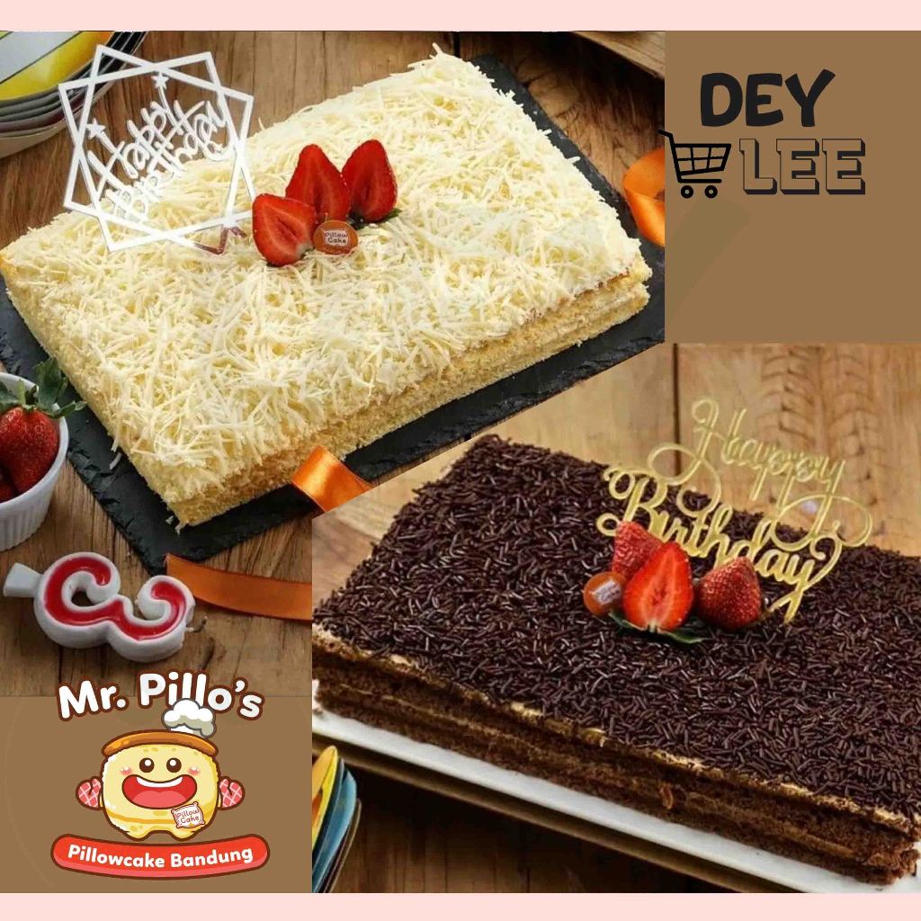 

PILLOW CAKE Bolu Jadul Kotak Persegi Panjang Besar Kue Ulang Tahun Halal Bandung