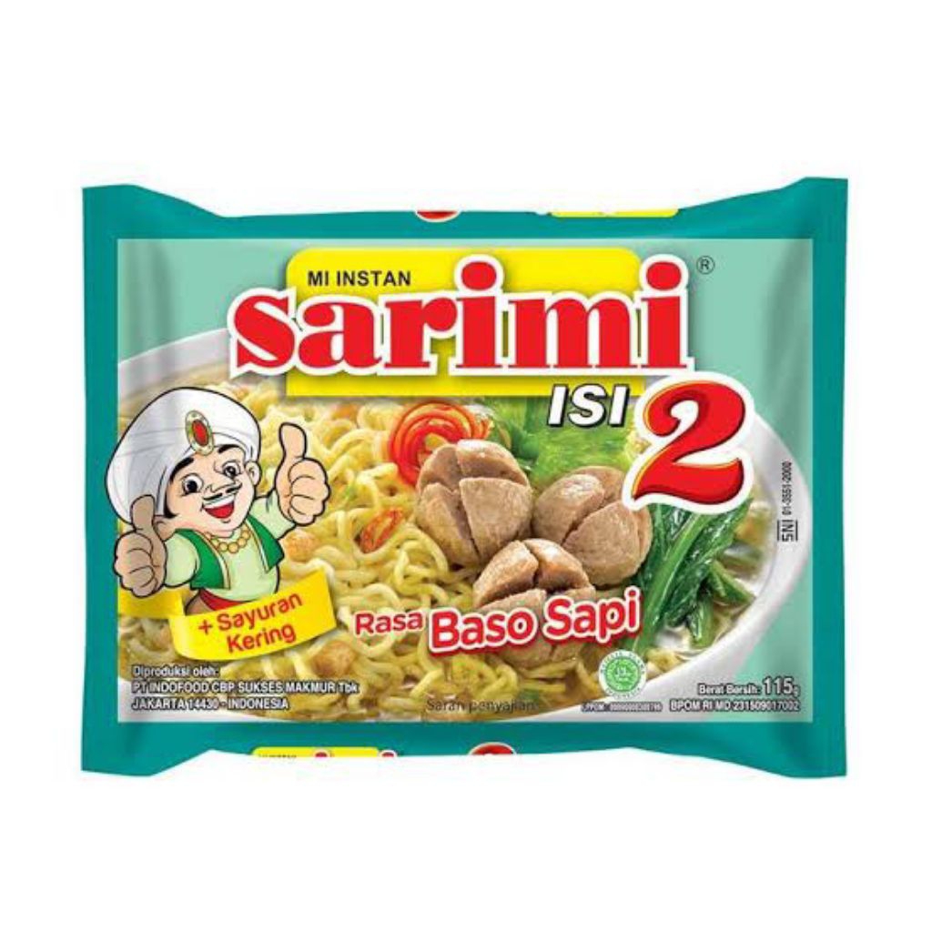 

Sarimi Mie Instan Isi 2 Mi Rasa Baso Sapi 115 gram