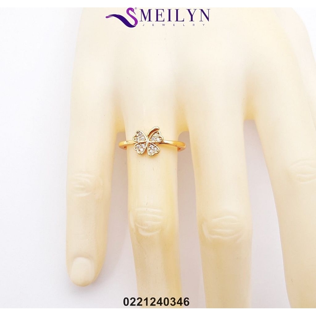 cincin wanita emas kuning model permata elegan