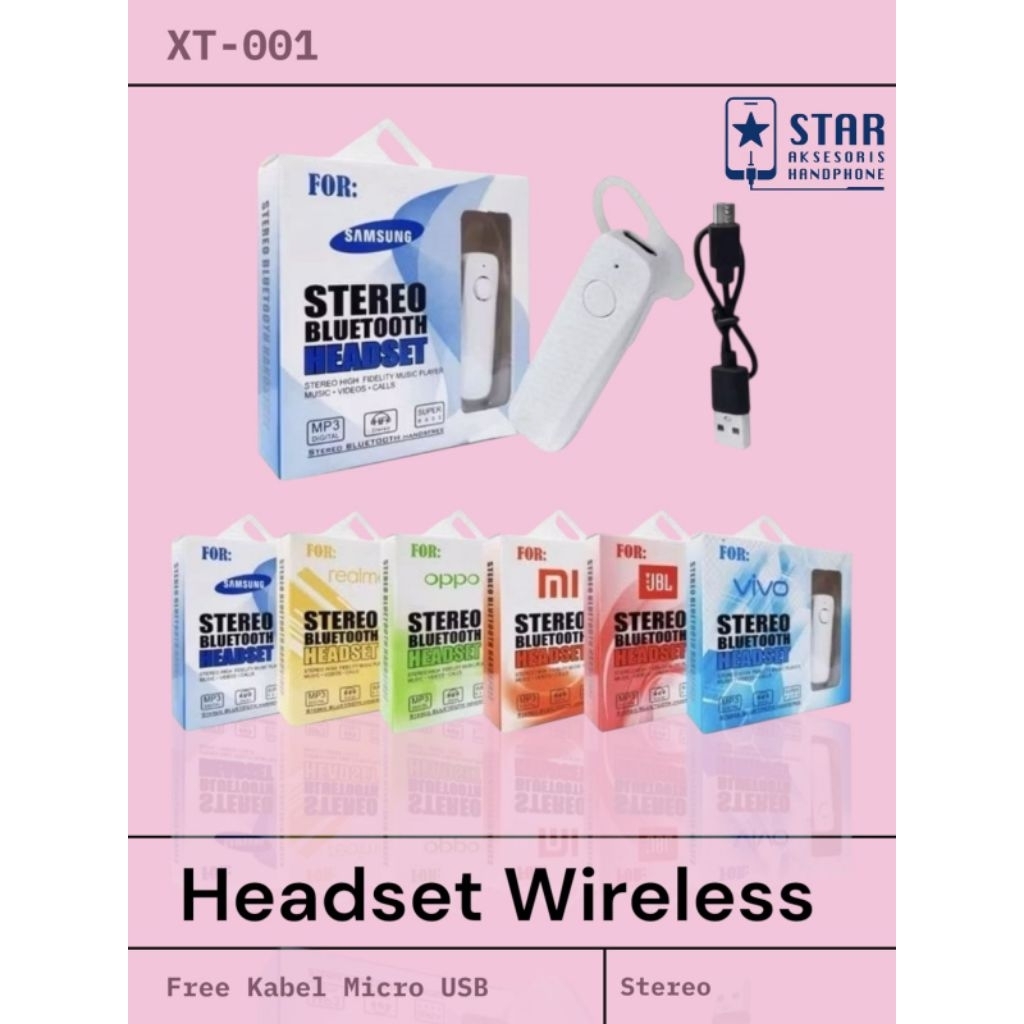 [ XT-001 ] Headset Bluetooth Infinix Handsfree Bluetooth Earphone Wireless