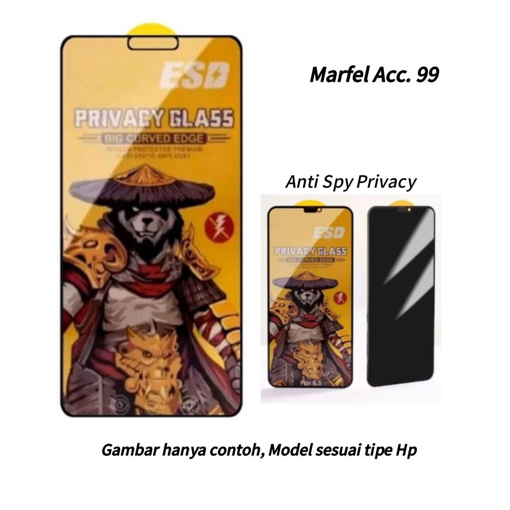 For Redmi 6/6a/6x Tempered Glass Anti Spy Privacy PANDA Pelindung Layar Kaca Hp