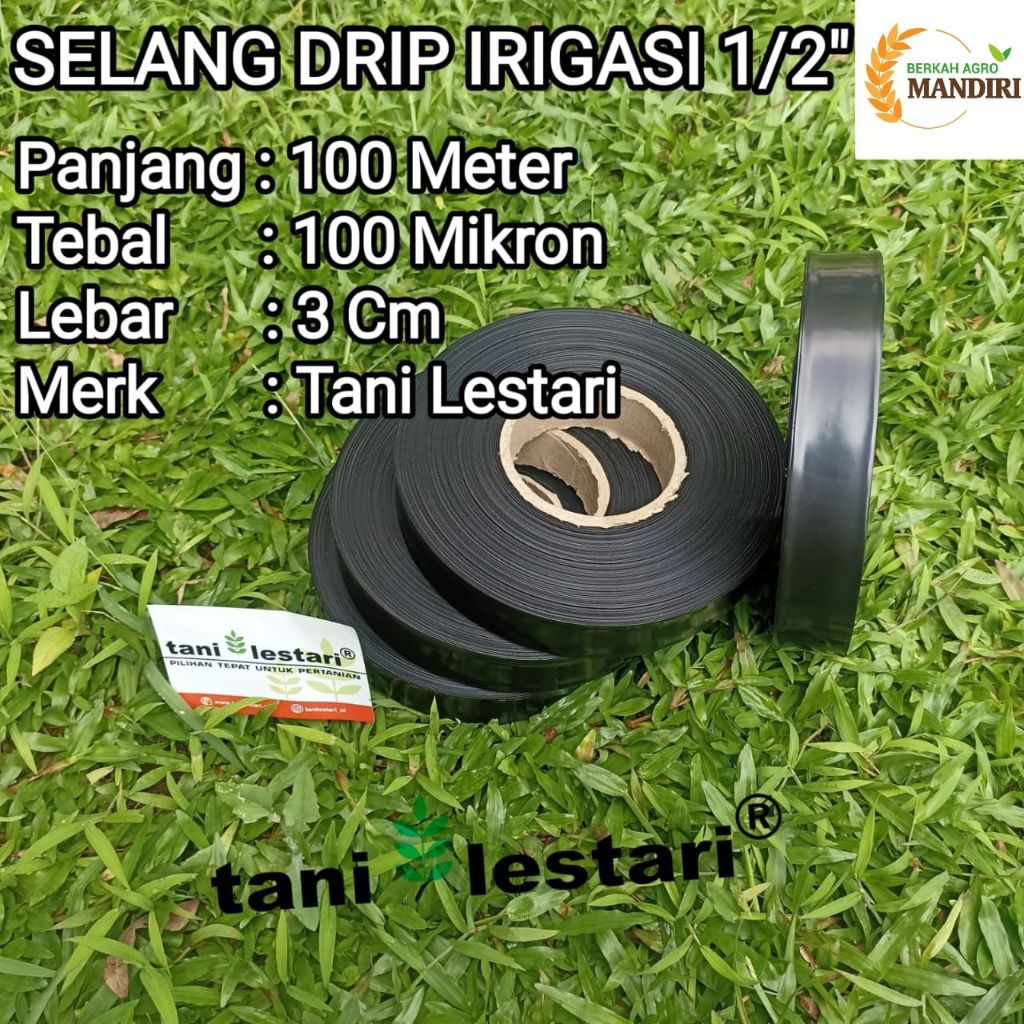 SELANG DRIP IRIGASI 1/2" INCH 100 MTR METER 100 MIKRON (LEBIH TEBAL)