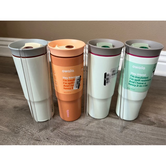 1 pcs Owala 24oz Stainless Steel Straw Tumbler tanpa sedotan asli