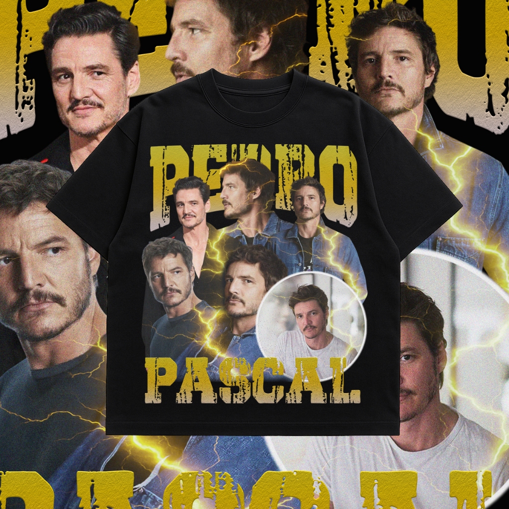 Kaos Boxy Oversize Pedro Pascal – Bootleg Grunge T-Shirt Unisex Streetwear – Cactus Mourning