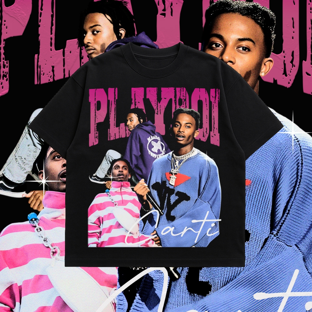 Kaos Boxy Oversize Playboi Carti – Bootleg Rap Tee T-Shirt Unisex Streetwear – Cactus Mourning