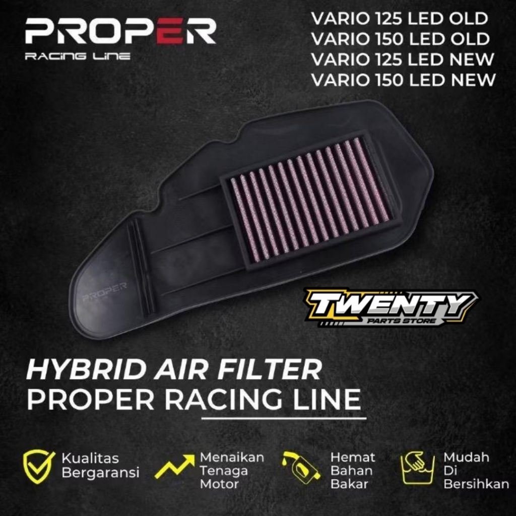 FILTER UDARA PROPER HONDA VARIO 125 VARIO 150 LED NEW ORI ORIGINAL PROPER RACING LINE
