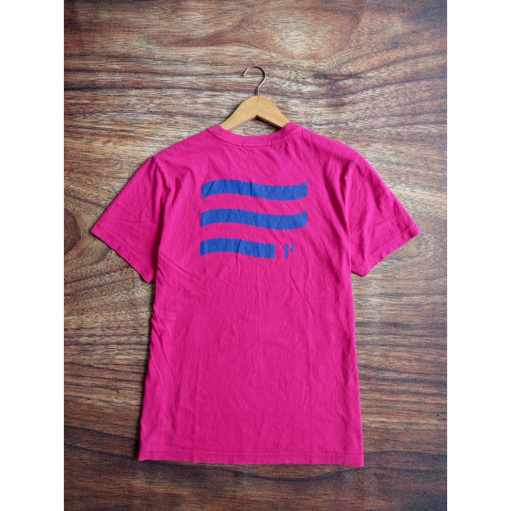 T-SHIRT KAOS POLHAM BIG LOGO SABLON AMAN BAGIAN TAG ATAS CUT PRIA SECOND PRELOVED