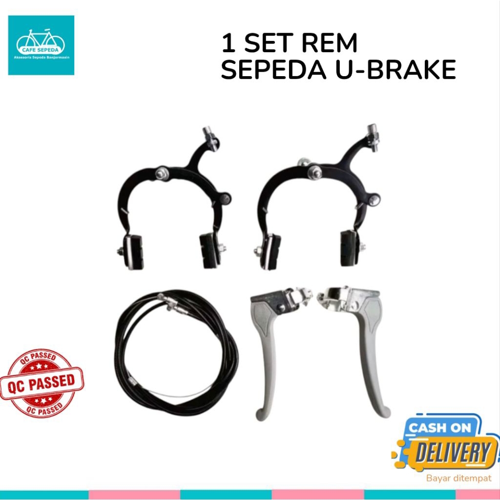 REM SEPEDA U-BRAKE SATU SET DEPAN BELAKANG