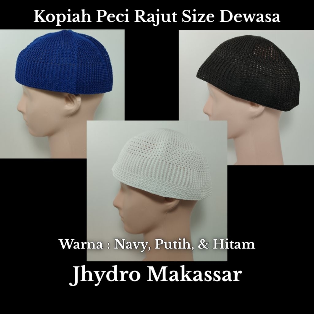 Topi Kopiah Peci Rajut Penutup Rambut Kepala Dewasa
