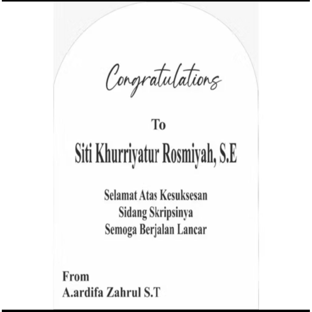 

stiker custom papan/akrilik acara wisuda,skripsi