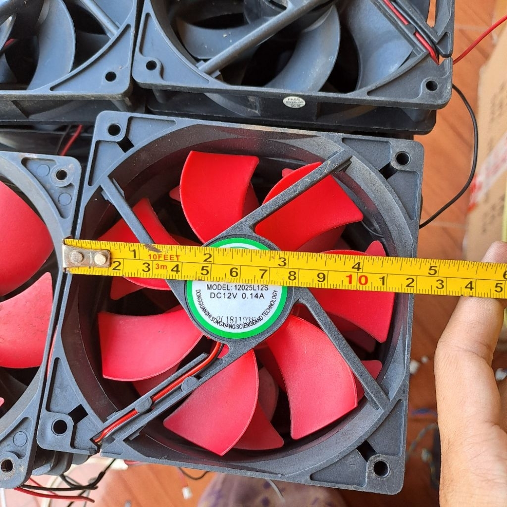 Fan DC 12x12cm 12v / Kipas DC 12v 12x12cm Bekas Normal