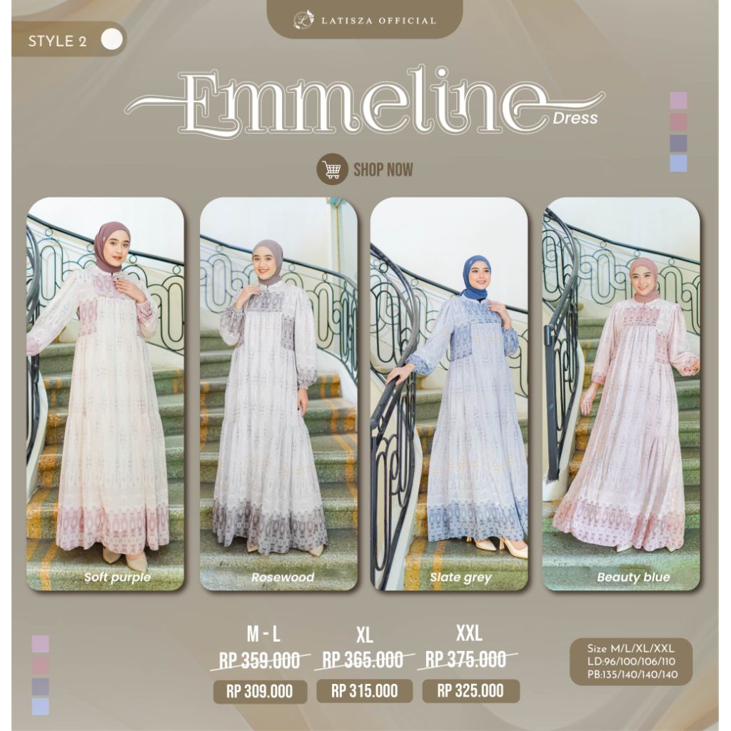 Emmeline Dress By Latisza / gamis premium murah / best seller