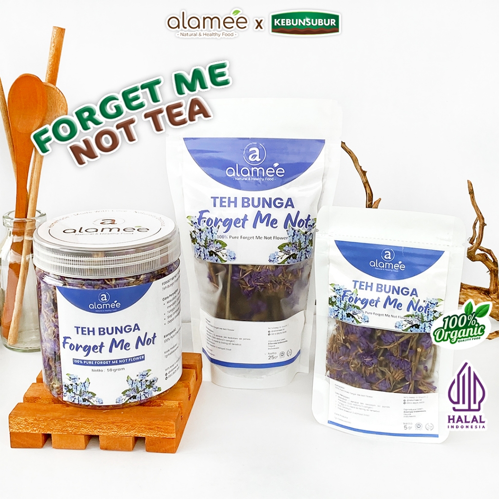 

ALAMEE Teh Bunga Forget Me Not Flower Tea Organik Kering Dried Premium kebunsubur