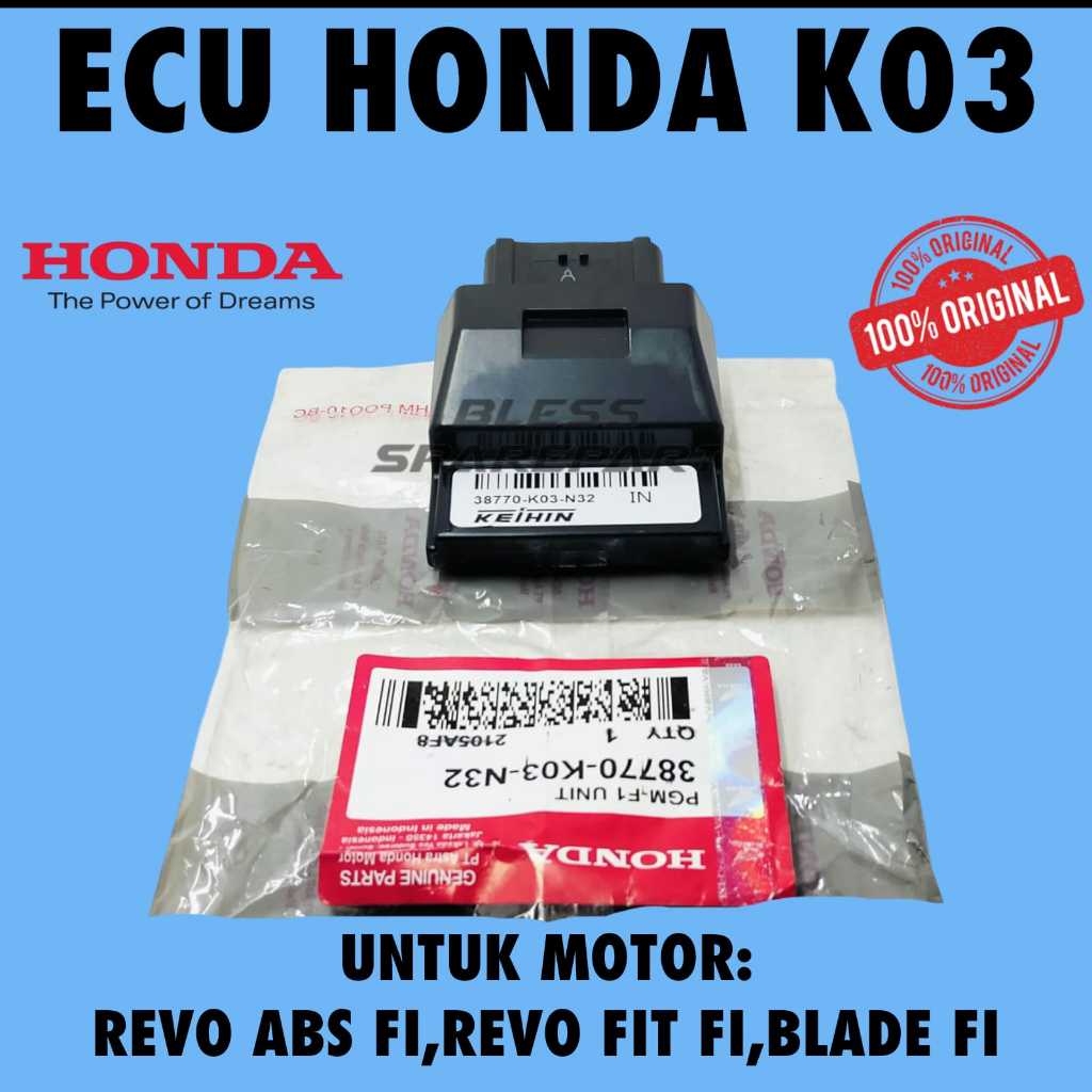 Original Asli ECU Kode-K03 Motor Revo Fi Injection PGM Fi 2014 38770-K03-N32 38770K03N32