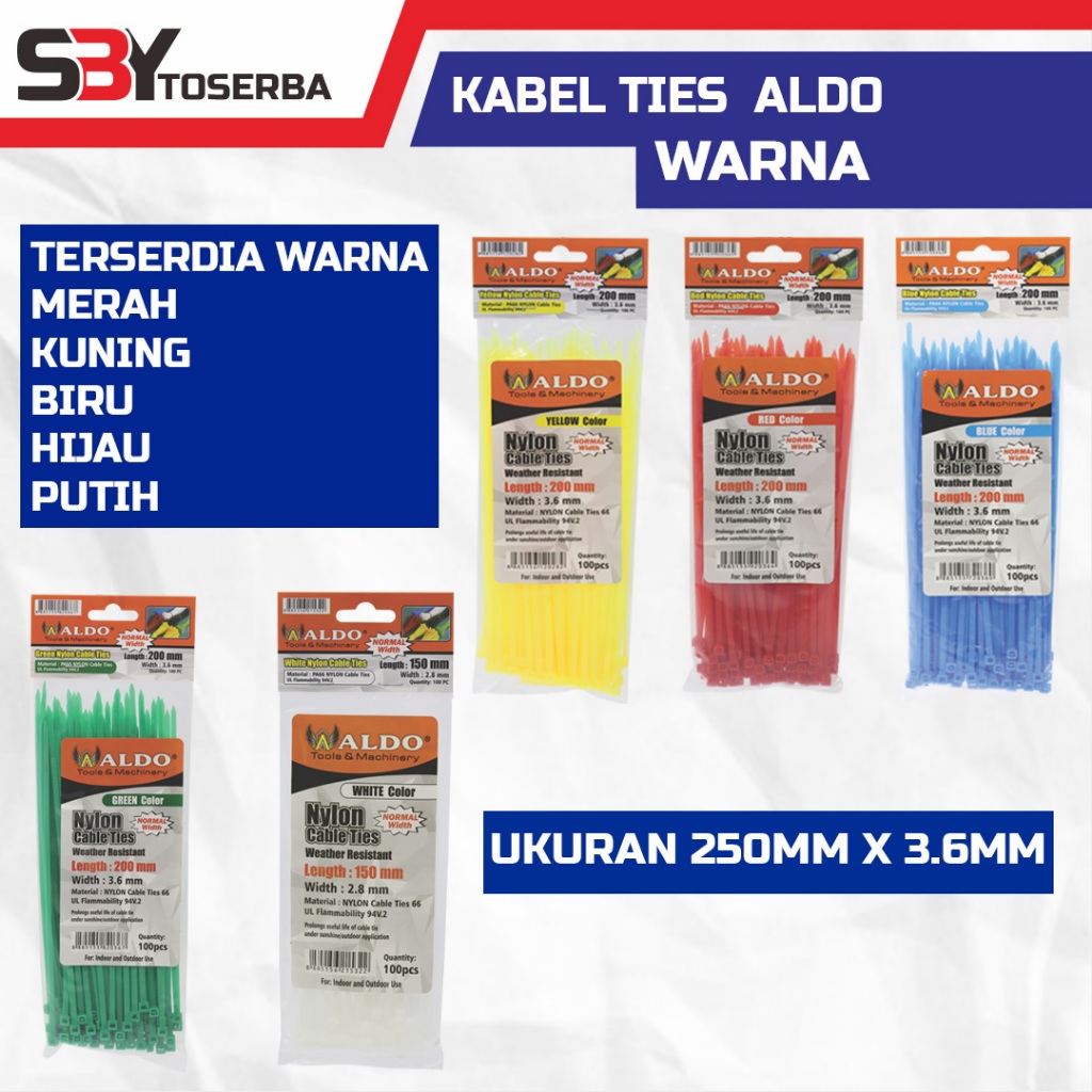 

KABEL TIES WARNA MERK ALDO UKURAN 250MM X 3.6MM