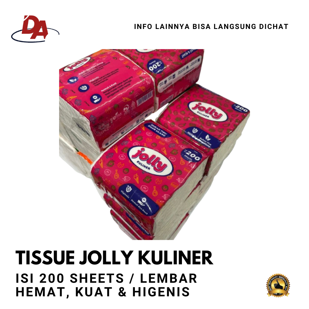Tissue Jolly 200 Lembar - Tisu Jolly 90gram - Tissue Kecil - Tisu Kecil - 2ply