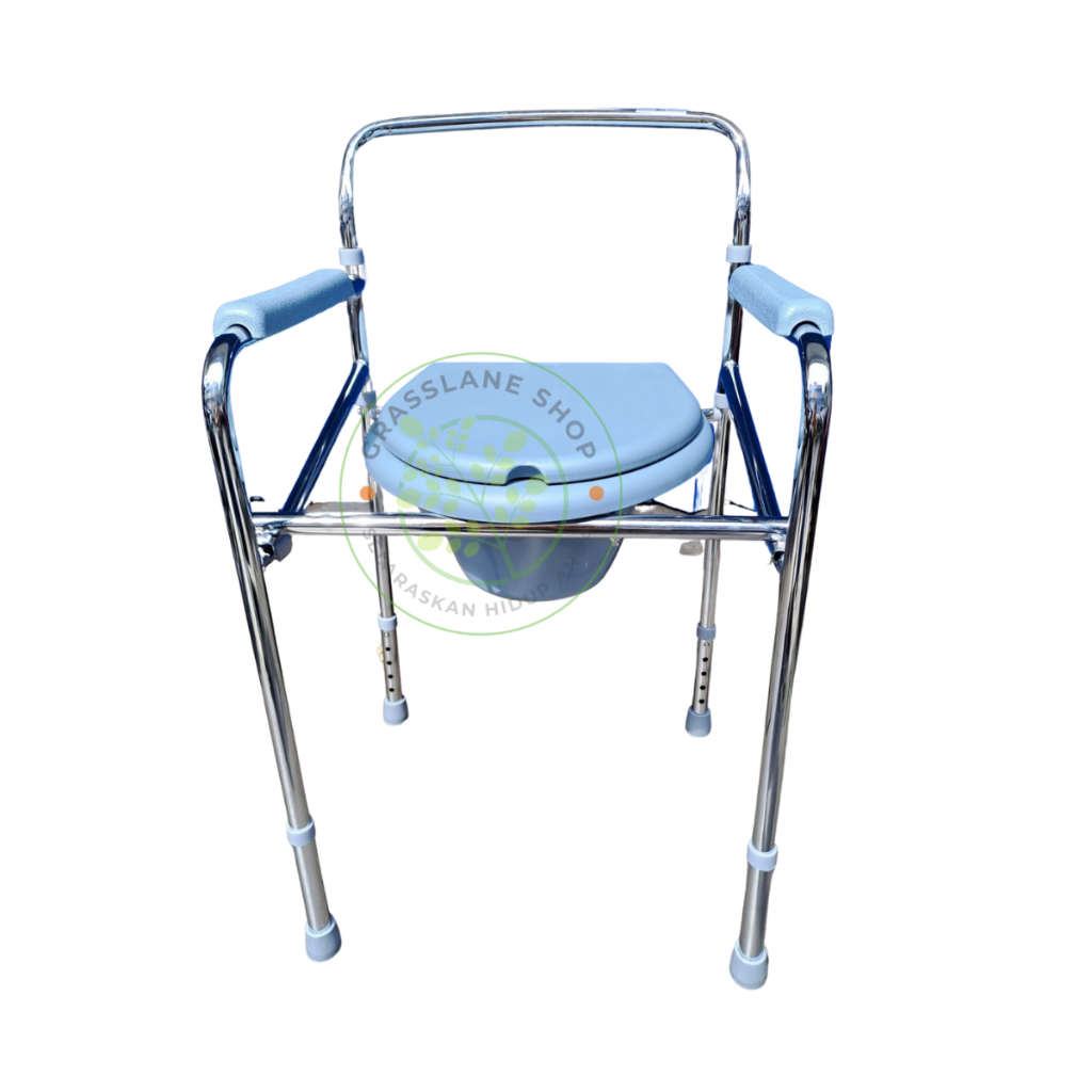 Kursi BAB Toilet untuk Manula Lansia Commode Chair Lipat Roda Sella