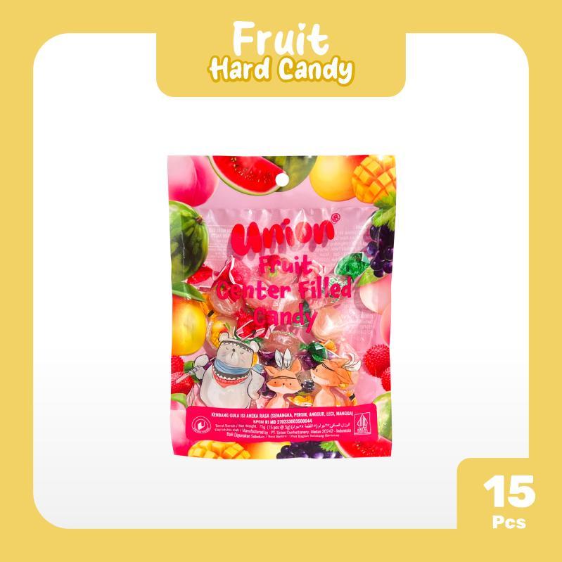 

Permen Center Filled Candy 75 gram rasa Watermelon, Peach, Grape, Lychee, Mango - Kembang Gula isi 15Pcs