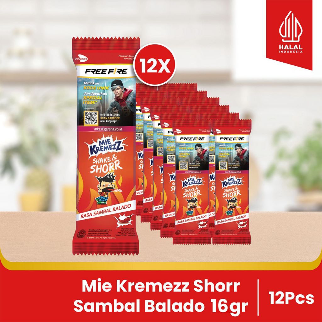 

Paket Bundling - Mie Kremezz Shorr - Sambal Balado - 16gr - 12pcs