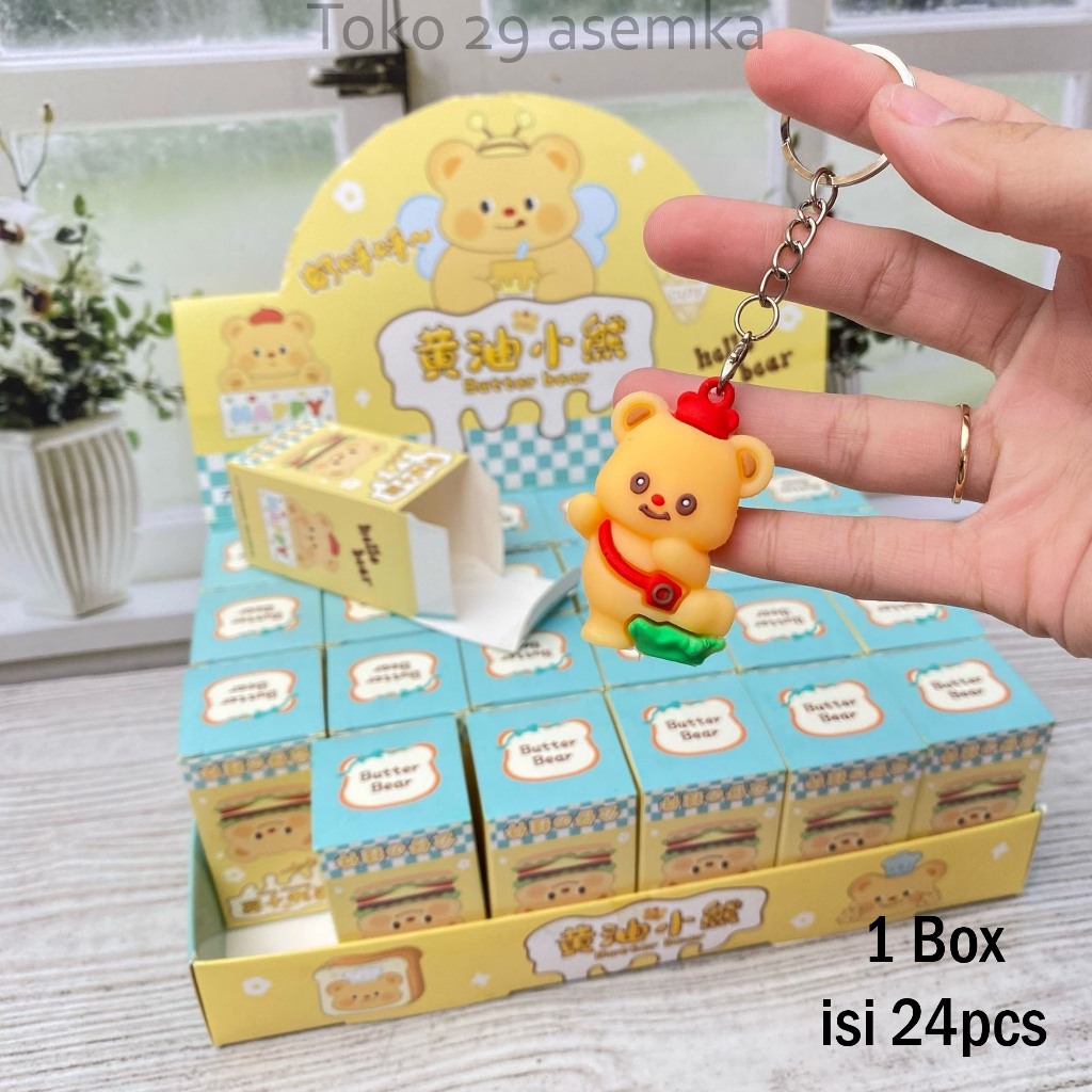 1 BOX ( ISI 24PCS ) MISTERY BOX GANTUNGAN KUNCI BUTTER BEAR GK-1820 KOTAK MISTERI KEJUTAN BERUANG