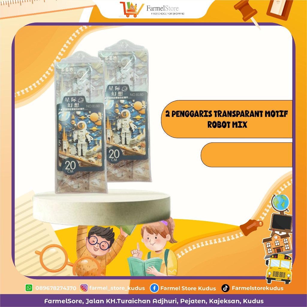 

Penggaris Transparant Motif astronot Mix