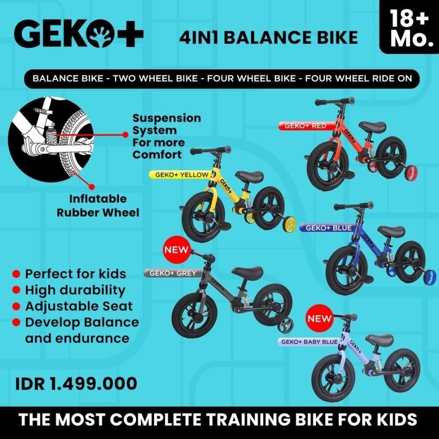 Geko+ 4 in 1 balance bike sepeda anak