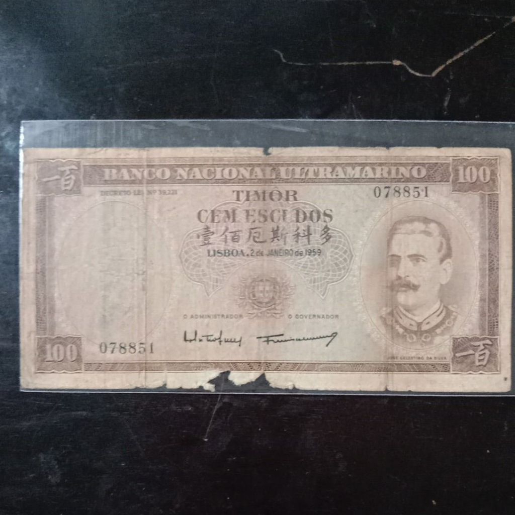 UANGKUNO 100 TIMOR / CEM ESCUDOS THN 1959