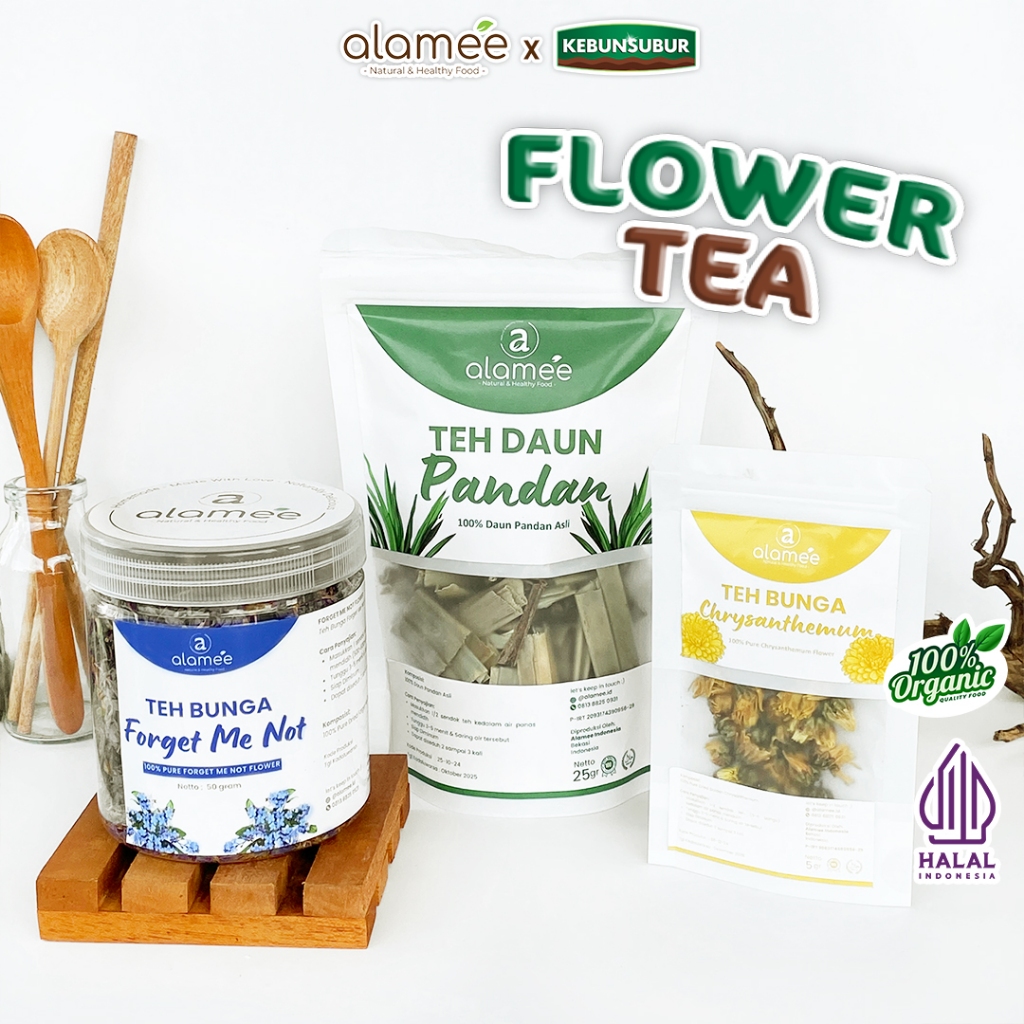 

ALAMEE Teh Hijau Green Tea Daun Jati Cina Chamomile Bunga Flower Tea Senna Leaf kebunsubur