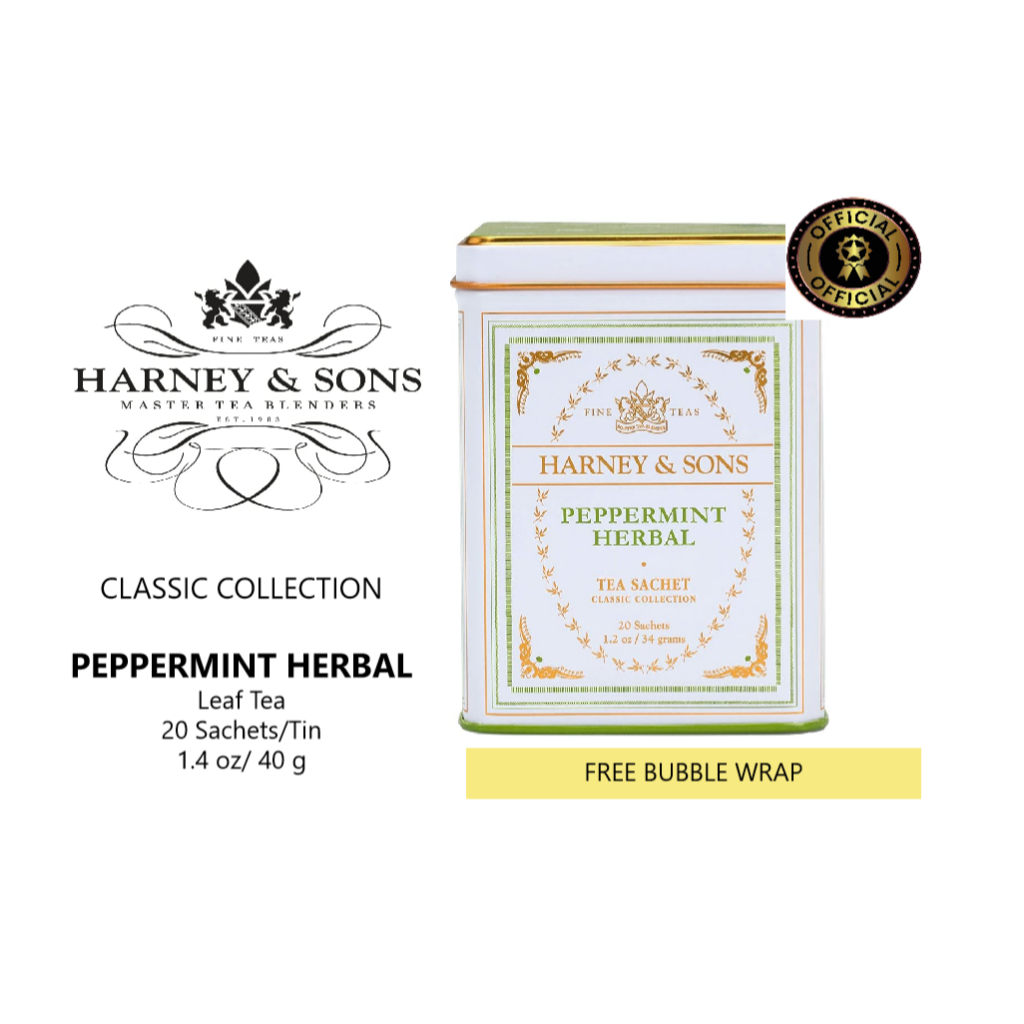 

Harney & Sons Peppermint Herbal Tea Classic Collection Whole Leaf Tea Sachet 20 ct