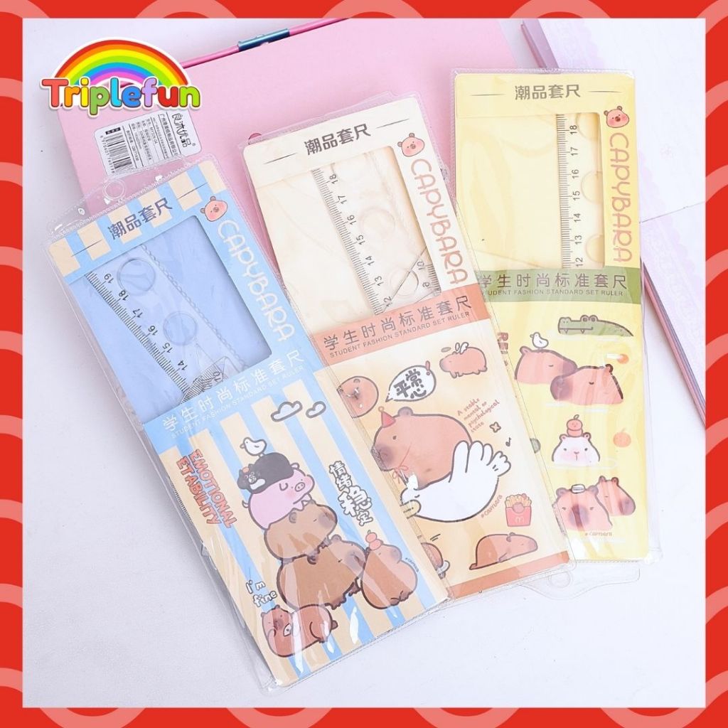 

Penggaris Set 4 in 1 Capybara PGG-1915 Rules Multifungsi Garis Sudut Garis Lurus Bisa COD Grosiran