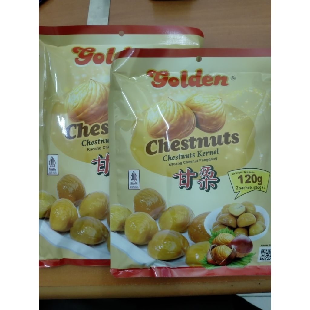 

Golden Chestnuts / Kacang Chesnut Panggang dengan 2 ukuran 120 g dan 180 g. Product Of China Exp 04.05.2027